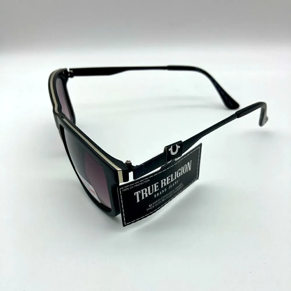 NWT True Religion TRM 1756 Unisex Black Sunglasses